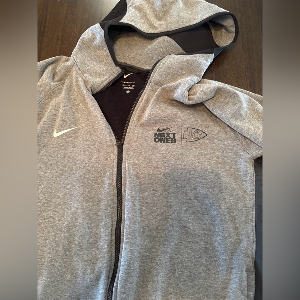 Nike Gray Kansas City Chiefs Zip-Up Hoodie dri-fit next ones